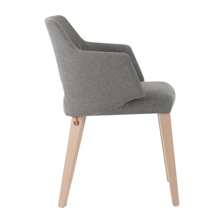 Mobitec Chaise De Salle à Manger|Chaise Salon*Lena ® Fauteuil scandinave bois et tissu avec dossier ajouré