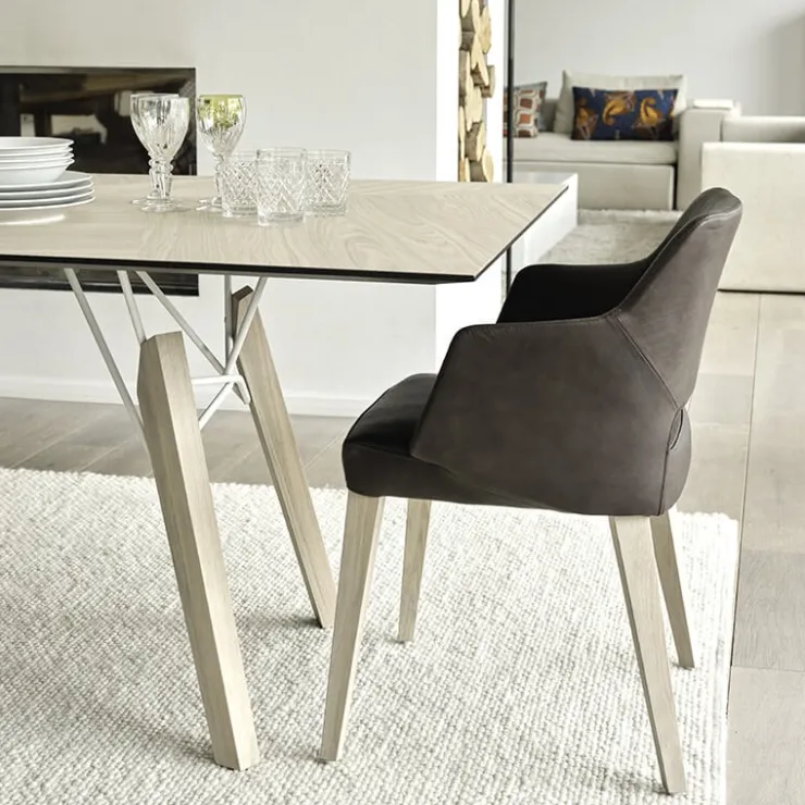 Mobitec Chaise De Salle à Manger|Chaise Salon*Lena ® Fauteuil scandinave bois et tissu avec dossier ajouré