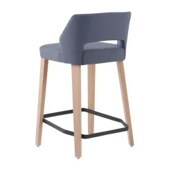 Mobitec Tabouret Snack (assise +/- 65 Cm)|Tabouret De Bar (assise +/- 80 Cm)*Lena ® Tabouret snack scandinave en tissu et bois avec dossier ajouré