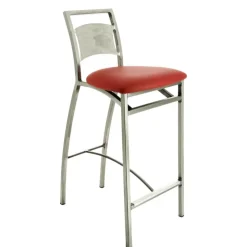 Carrier Tabouret Snack (assise +/- 65 Cm)|Tabouret De Bar (assise +/- 80 Cm)*Liane ® Tabouret snack en synthétique et métal dossier motif style industriel