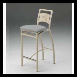 Carrier Tabouret Snack (assise +/- 65 Cm)|Tabouret De Bar (assise +/- 80 Cm)*Liane ® Tabouret snack en synthétique et métal dossier motif style industriel