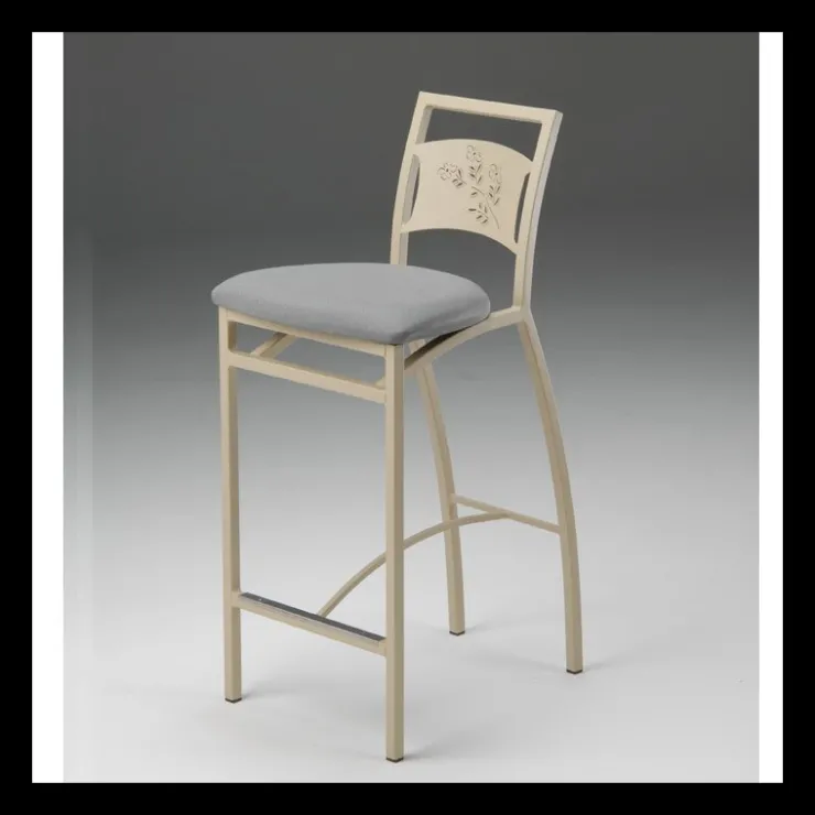 Carrier Tabouret Snack (assise +/- 65 Cm)|Tabouret De Bar (assise +/- 80 Cm)*Liane ® Tabouret snack en synthétique et métal dossier motif style industriel