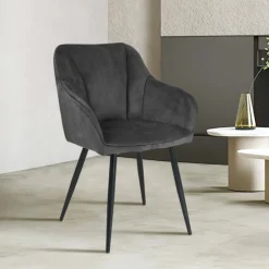 Chaise De Salle à Manger|Fauteuil De Salon*LisonFauteuil cosy en tissu avec pieds en métal