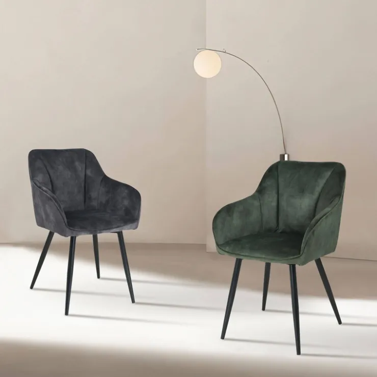 Chaise De Salle à Manger|Fauteuil De Salon*LisonFauteuil cosy en tissu avec pieds en métal