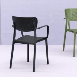 Chaise De Cuisine|Chaise De Salle à Manger*Loft Chaise moderne avec accoudoirs en polypropylène micro perforé