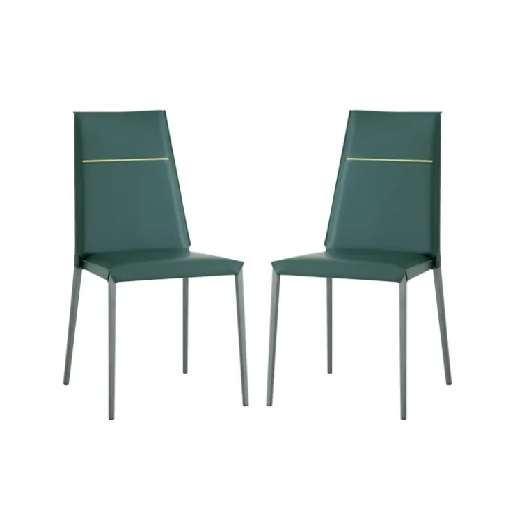 Airnova Chaise De Salle à Manger*Lolas S Chaise en croûte de cuir fabrication italienne avec liseré
