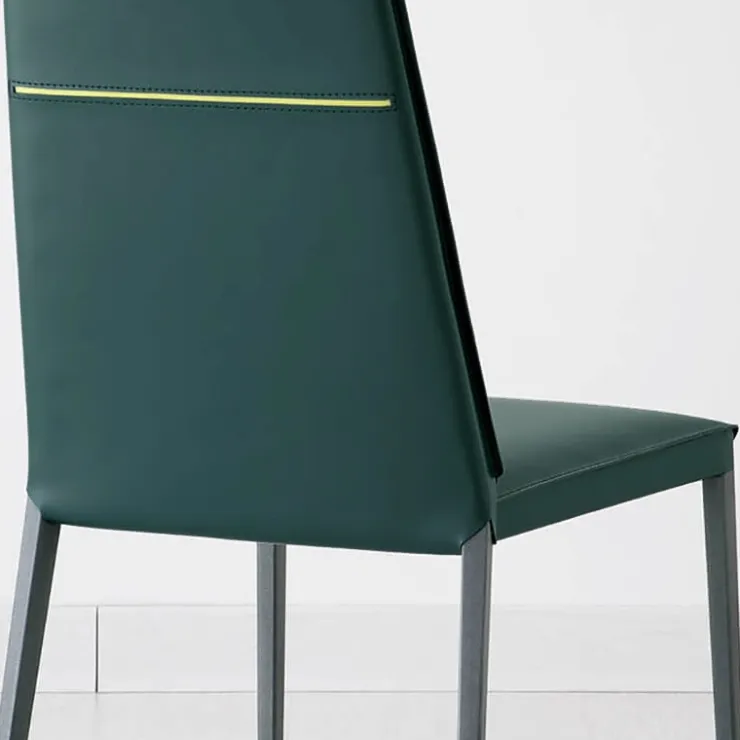 Airnova Chaise De Salle à Manger*Lolas S Chaise en croûte de cuir fabrication italienne avec liseré
