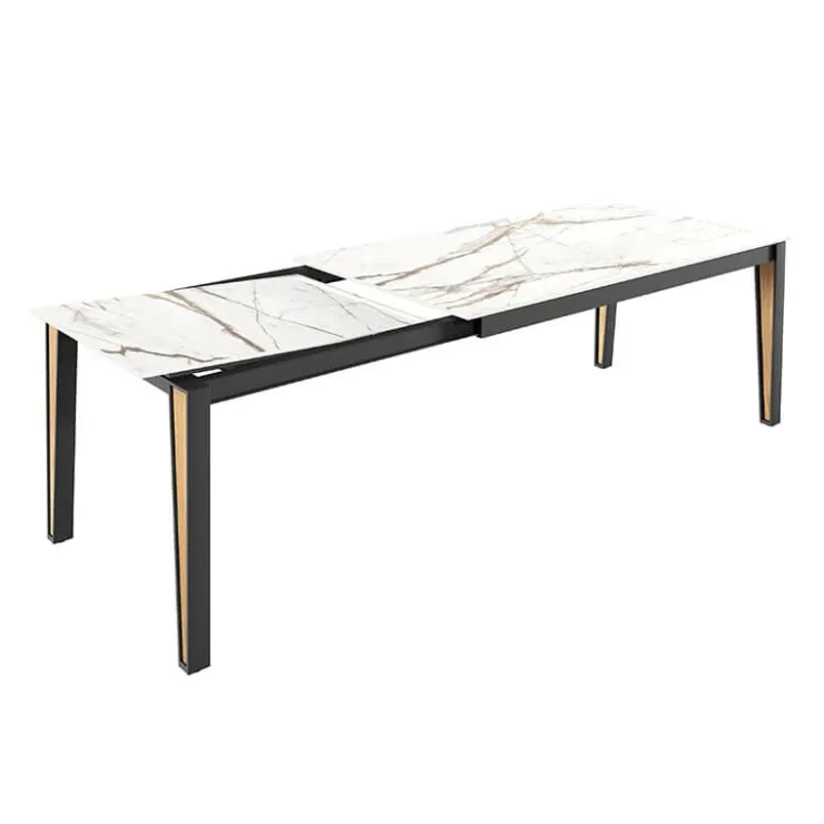 Cancio Table De Salle à Manger*London Table en Dekton extensible avec pieds en métal et bois