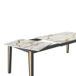 Cancio Table De Salle à Manger*London Table en Dekton extensible avec pieds en métal et bois