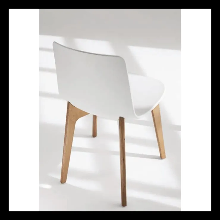 Enea Chaise De Cuisine|Chaise De Salle à Manger*Lottus ® Chaise design en polypropylène et pieds bois