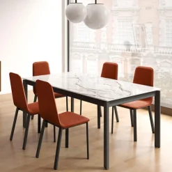 Cancio Table De Salle à Manger*Lotus Table extensible en Dekton avec pieds en métal