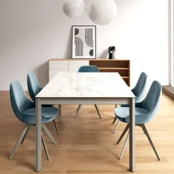 Cancio Table De Salle à Manger*Lotus Table extensible en Dekton avec pieds en métal