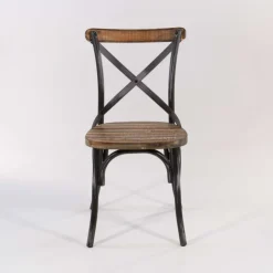 Chaise De Cuisine*MadieChaise bistrot vintage en bois et métal noir patiné