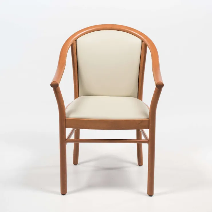 Chaise De Salle à Manger|Fauteuil De Salon*Manuela Fauteuil bridge en bois avec assise et dossier rembourrés