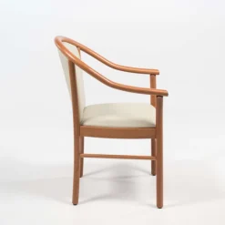 Chaise De Salle à Manger|Fauteuil De Salon*Manuela Fauteuil bridge en bois avec assise et dossier rembourrés