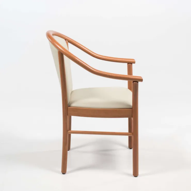 Chaise De Salle à Manger|Fauteuil De Salon*Manuela Fauteuil bridge en bois avec assise et dossier rembourrés