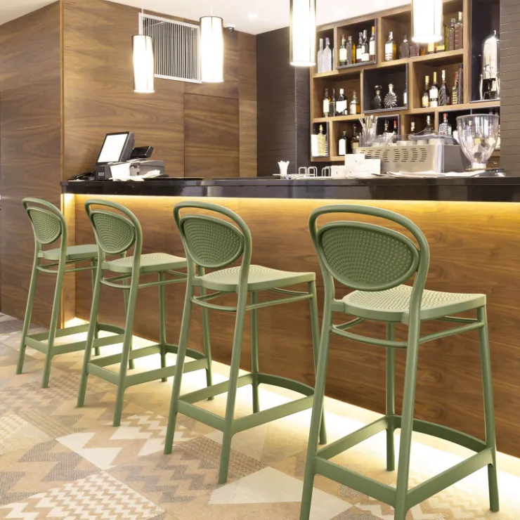 Tabouret Snack (assise +/- 65 Cm)|Tabouret De Bar (assise +/- 80 Cm)*Marcel Tabouret snack moderne en polypropylène