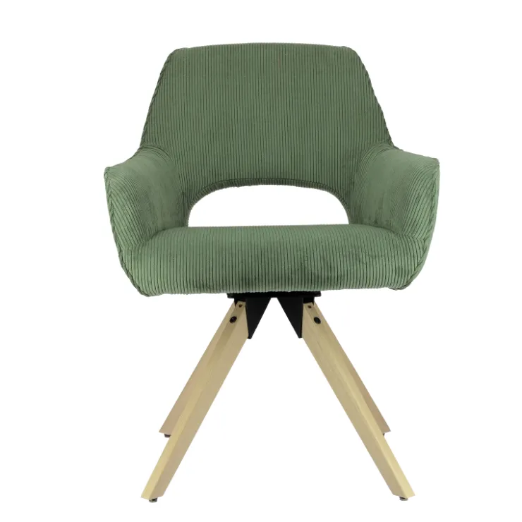 Chaise De Salle à Manger|Chaise De Bureau*Marius Fauteuil cocooning pivotant en tissu avec pieds bois
