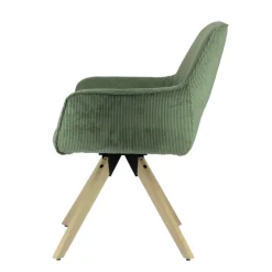Chaise De Salle à Manger|Chaise De Bureau*Marius Fauteuil cocooning pivotant en tissu avec pieds bois