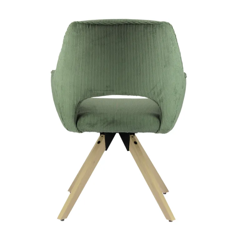 Chaise De Salle à Manger|Chaise De Bureau*Marius Fauteuil cocooning pivotant en tissu avec pieds bois
