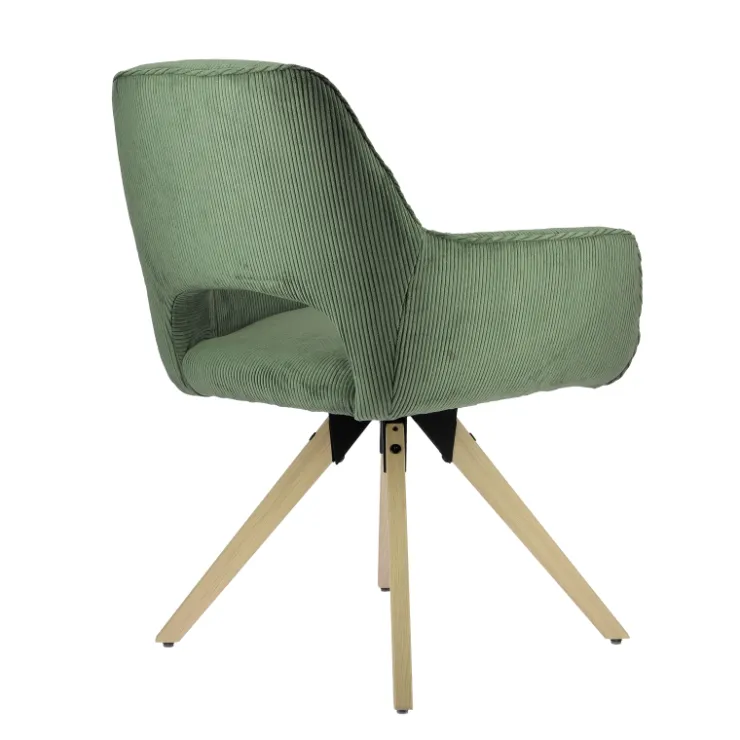 Chaise De Salle à Manger|Chaise De Bureau*Marius Fauteuil cocooning pivotant en tissu avec pieds bois