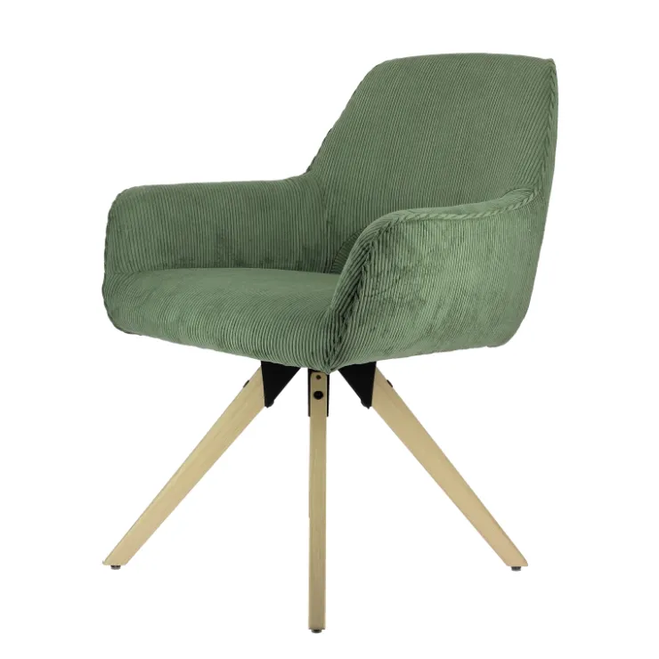 Chaise De Salle à Manger|Chaise Salon*Marius Fauteuil cocooning en tissu avec pieds bois massif