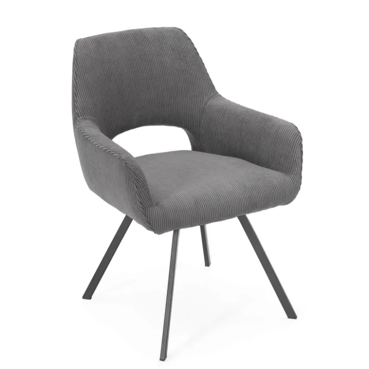 Chaise De Salle à Manger|Chaise De Bureau*Marius Fauteuil cosy en tissu avec pieds en métal