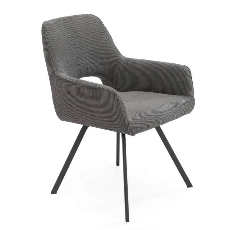 Chaise De Salle à Manger|Chaise De Bureau*Marius Fauteuil cosy en tissu avec pieds en métal