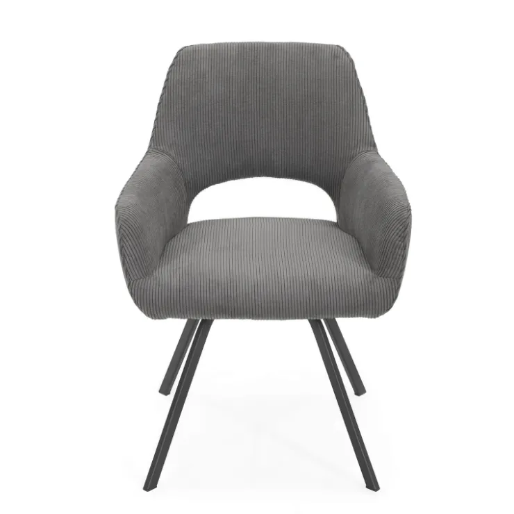Chaise De Salle à Manger|Chaise De Bureau*Marius Fauteuil cosy en tissu avec pieds en métal