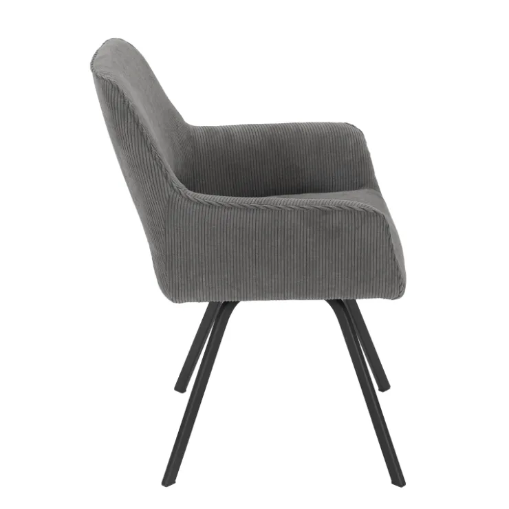 Chaise De Salle à Manger|Chaise De Bureau*Marius Fauteuil cosy en tissu avec pieds en métal