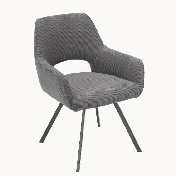 Chaise De Salle à Manger|Chaise De Bureau*Marius Fauteuil cosy en tissu avec pieds en métal