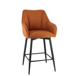 Tabouret Snack (assise +/- 65 Cm)|Tabouret De Bar (assise +/- 80 Cm)*MartinTabouret snack pivotant avec accoudoirs en tissu recyclé et pieds en métal