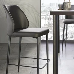 Europea Tabouret Snack (assise +/- 65 Cm)|Tabouret De Bar (assise +/- 80 Cm)*Mathilde Tabouret snack moderne rembourré pieds en métal