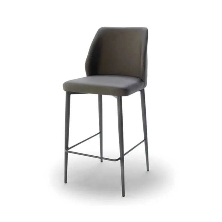 Europea Tabouret Snack (assise +/- 65 Cm)|Tabouret De Bar (assise +/- 80 Cm)*Mathilde Tabouret snack moderne rembourré pieds en métal