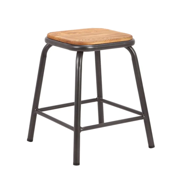 Tabouret Bas (assise +/- 45 Cm)*MatisTabouret bas industriel en métal assise bois