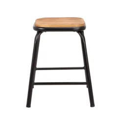Tabouret Bas (assise +/- 45 Cm)*MatisTabouret bas industriel en métal assise bois