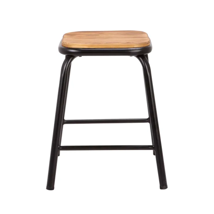 Tabouret Bas (assise +/- 45 Cm)*MatisTabouret bas industriel en métal assise bois