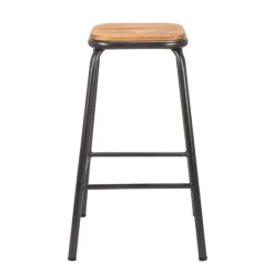 Tabouret Snack (assise +/- 65 Cm)|Tabouret De Bar (assise +/- 80 Cm)*MaxTabouret snack industriel sans dossier en métal assise bois