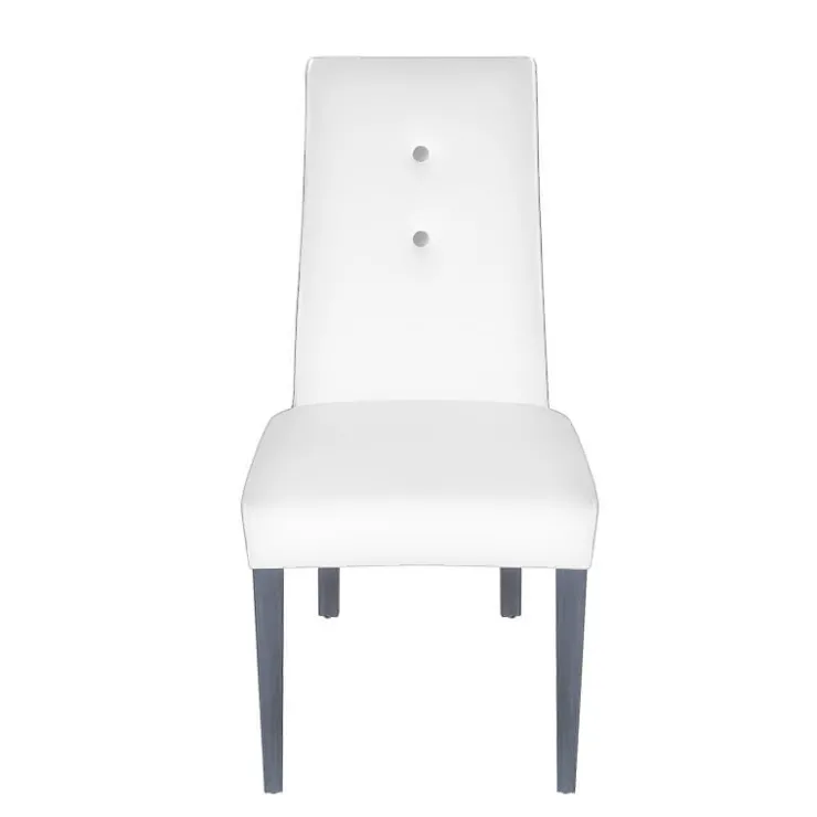 Lujosa Chaise De Salle à Manger|Chaise Salon*Mila Chaise en tissu rembourrée avec boutons sur le dossier pieds bois