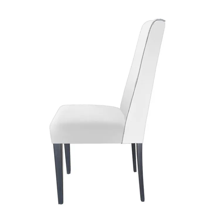 Lujosa Chaise De Salle à Manger|Chaise Salon*Mila Chaise en tissu rembourrée avec boutons sur le dossier pieds bois