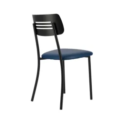 Perfecta Chaise De Cuisine*Miro 2 Chaise de cuisine en simili rembourrée avec pieds et dossier strié en métal