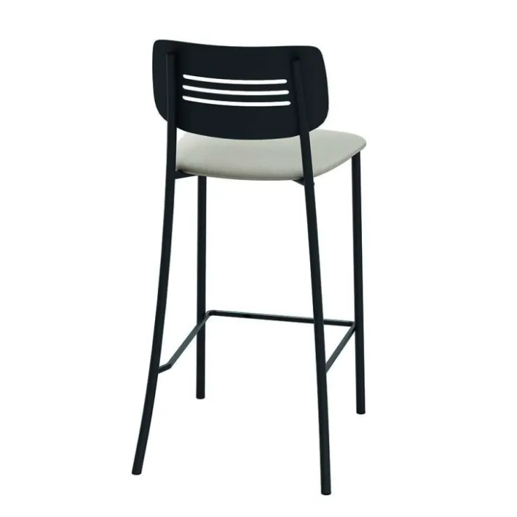 Perfecta Tabouret Snack (assise +/- 65 Cm)|Tabouret De Bar (assise +/- 80 Cm)*Miro Tabouret snack de cuisine en simili rembourré avec dossier strié en métal