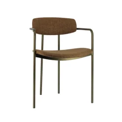 Perfecta Chaise De Salle à Manger|Chaise Salon*Mirror Chaise moderne en tissu avec accoudoirs et pieds en métal