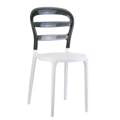 Chaise De Cuisine|Chaise De Salle à Manger*Miss Bibi Chaise moderne en polycarbonate transparent et polypropylène