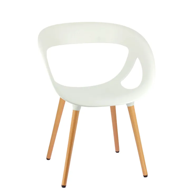 Chaise De Cuisine|Chaise De Salle à Manger*Moema Fauteuil design italien coque ajourée en technopolymère et pieds en bois
