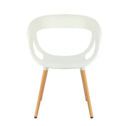 Chaise De Cuisine|Chaise De Salle à Manger*Moema Fauteuil design italien coque ajourée en technopolymère et pieds en bois