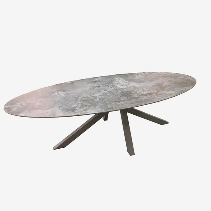 Pure design Table De Salle à Manger*Moon Table design ovale en dekton pied central