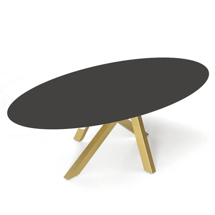 Pure design Table De Salle à Manger*Moon Table design ovale en dekton pied central