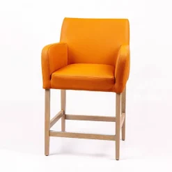 Sessio Tabouret Snack (assise +/- 65 Cm)|Tabouret De Bar (assise +/- 80 Cm)*Moritz line Tabouret snack avec accoudoirs et dos matelassé pieds en bois