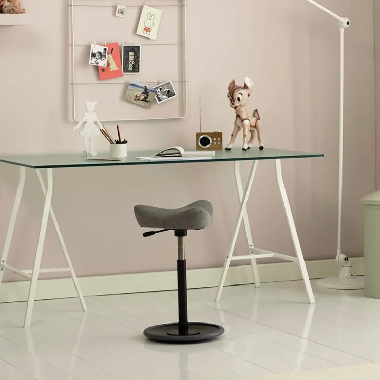 Varier Tabouret Snack (assise +/- 65 Cm)|Tabouret De Bar (assise +/- 80 Cm)*Move ® Tabouret ergonomique réglable en tissu